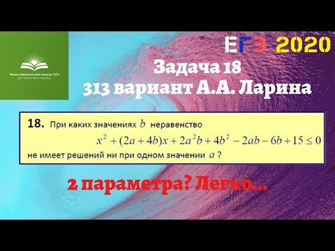 Неравенство с двумя параметрами (313 вариант А.А. Ларина) Неравенство с двумя параметрами (313 вариант А.А. Ларина)