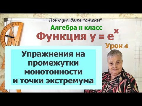 Промежутки монотонности и точки экстремума функции y=e^x. Алгебра 11 класс Промежутки монотонности и точки экстремума функции y=e^x. Алгебра 11 класс