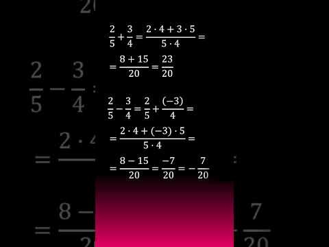 СЛОЖЕНИЕ ДРОБЕЙ, ВЫЧИТАНИЕ ДРОБЕЙ, УМНОЖЕНИЕ, ДЕЛЕНИЕ ДРОБЕЙ #calculus  #maths #математика #огэ #егэ