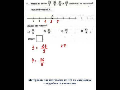 ОГЭ. Математика. Задание 7. Одно из чисел ... отмечено на прямой