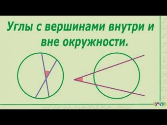 Углы с вершинами внутри и вне окружности.