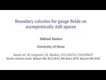 Seminar GDEq. Boundary calculus for gauge fields on asymptotically AdS spaces