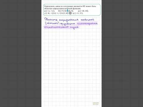 Область определения нечётной функции #9класс Область определения нечётной функции #9класс