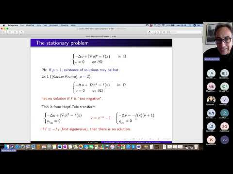 Alessio Porretta - Singularities and blow up in viscous Hamilton Jacobi equations  (Lecture 1)