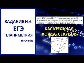 Решение прототипов ЕГЭ задания №6. Касательня, хорда, секущая  Задача 10.