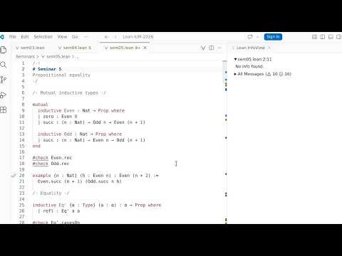 Формальная верификация в математике. Семинар 5, И.Н.Смирнов