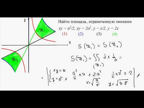 2301. Замена переменных в двойном интеграле при нахождении площади 2301. Замена переменных в двойном интеграле при нахождении площади