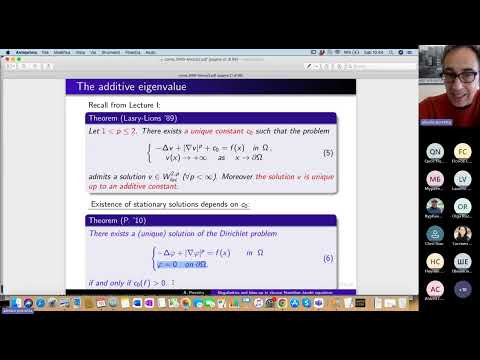 Alessio Porretta - Singularities and blow up in viscous Hamilton Jacobi equations (Lecture 2) Alessio Porretta - Singularities and blow up in viscous Hamilton Jacobi equations (Lecture 2)