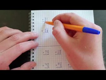 Сумма двухзначных чисел в столбик, часть 8.