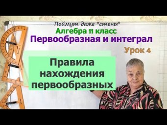 Правила нахождения первообразных. Алгебра 11 класс